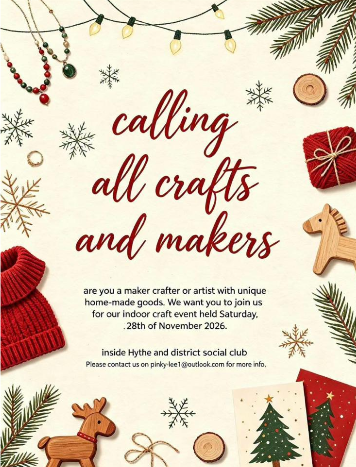 26 nov craft fair hythe club