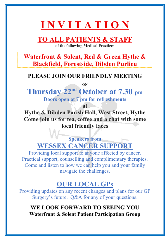 oct 26 gp surgery meetings