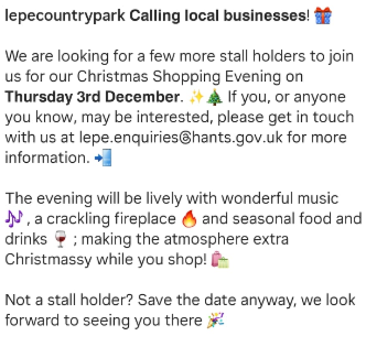 26 dec call for stall holders lepe