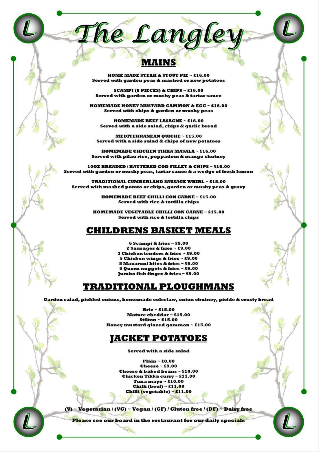 Lang Tav menu 1 May 2025